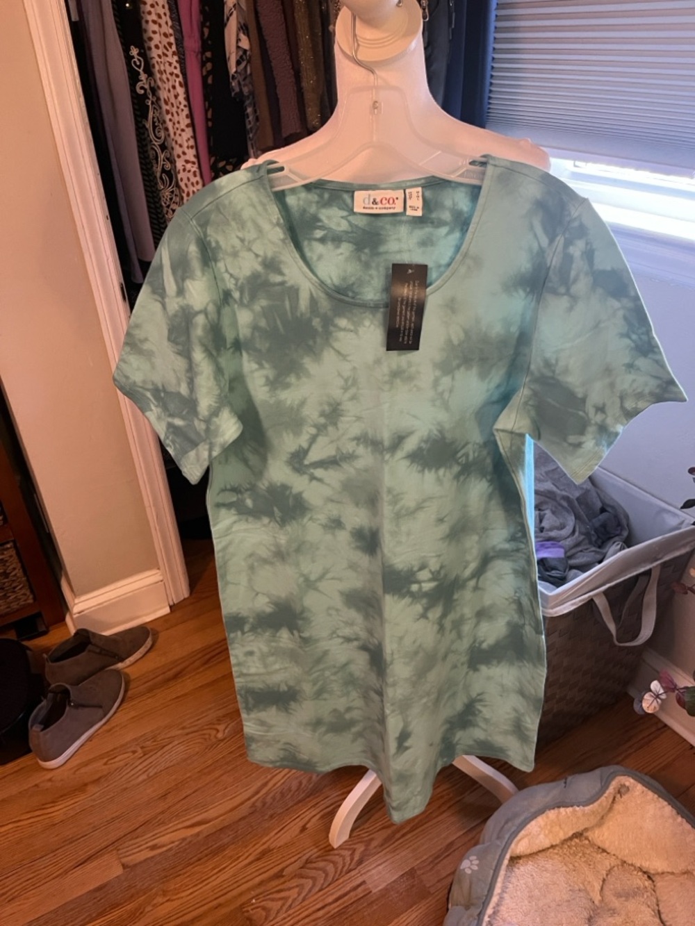 Tie-Dye Mini Dress in Slate Blue